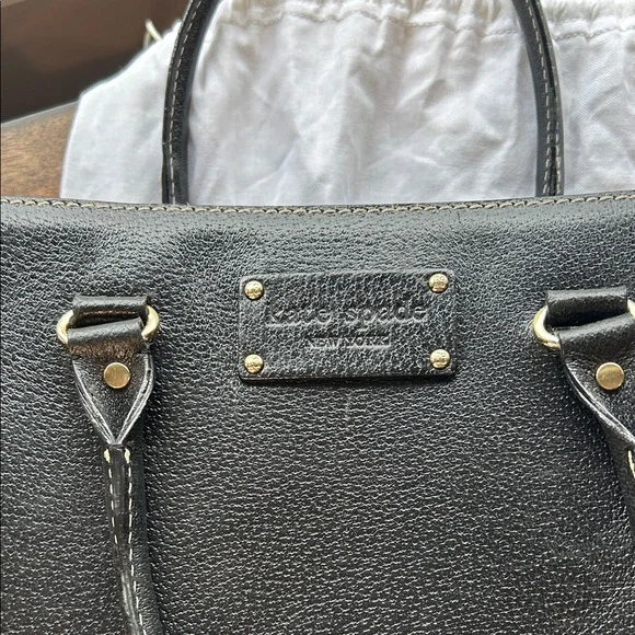 Kate Spade Black Tote Bag with gold Accents - Picture 2 of 10